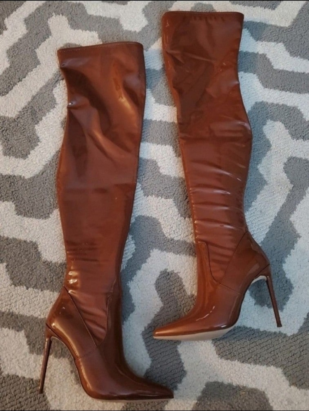 Steve Madden Chestnut Brown Over-the-Knee Stiletto Boots
